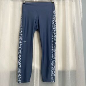 Under Armour Women's HeatGear Block Ankle Athletic Leggings Blue Size large